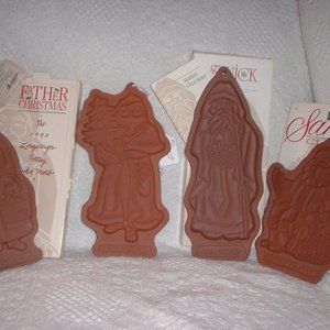 Longaberger Pottery Santa Series Cookie Molds includes limited 1st Casting!